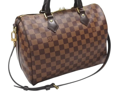 Louis Vuitton Handbag Speedy Bandouliere 30 Brown Damier Canvas Gold — view 4