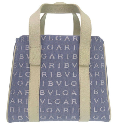 Bulgari Logomania Mini Tote Bag Canvas Blue 0007 Bvlgari