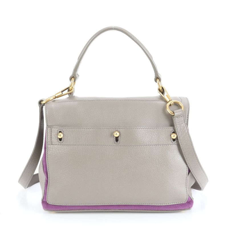 YSL Yves Saint Laurent Muse Toe Leather 2WAY Shoulder Bag Crossbody Hand Gold