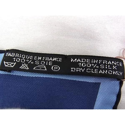 Hermes Carre 40 Petit Gavroche 100% Silk Dotted Scarf Pocket Chief Navy — view 4