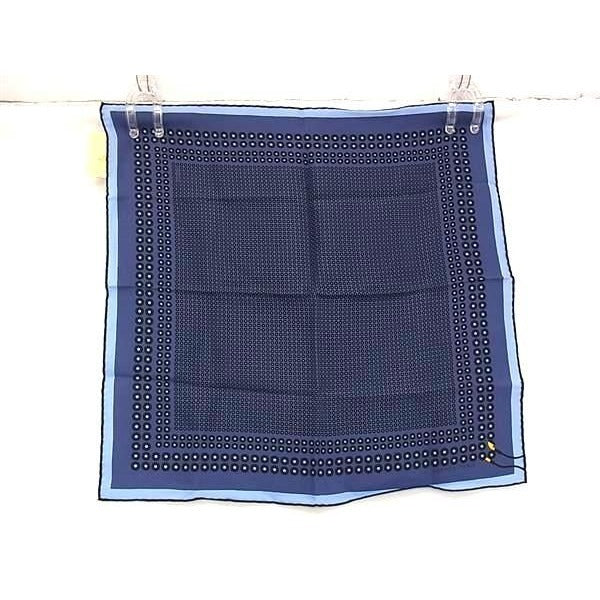 Hermes Carre 40 Petit Gavroche 100% Silk Dotted Scarf Pocket Chief Navy