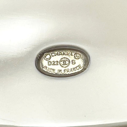 Chanel Resin X Rhinestone White X Gold Accessories Earrings Ladies