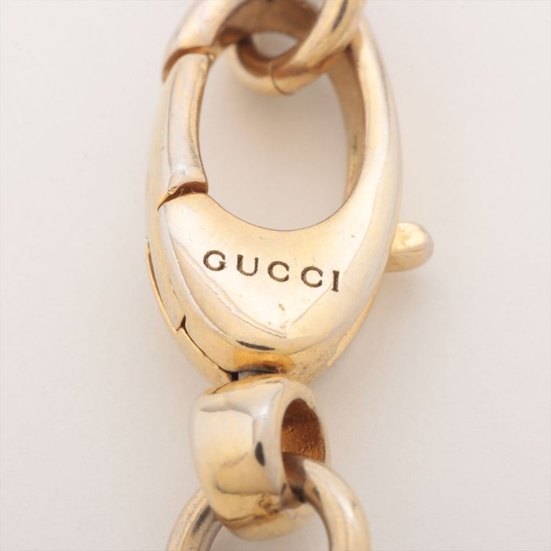 Gucci Michele Lion Head Necklace With GP And Rhinestones Gold Made In Italy