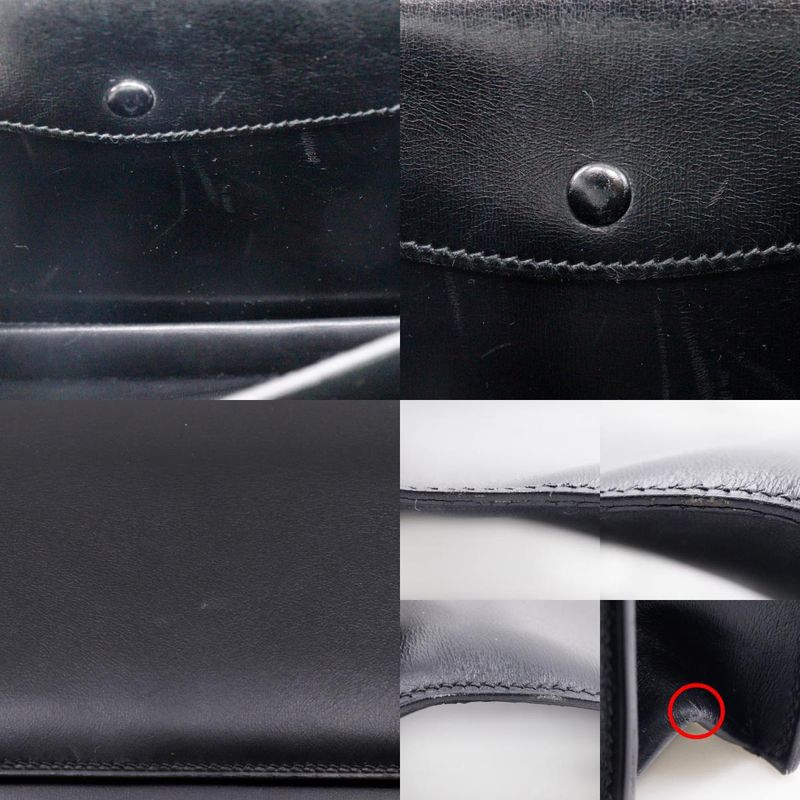 Hermes Piano 25 Vintage Box Calf Black 0Q Ladies Handbag