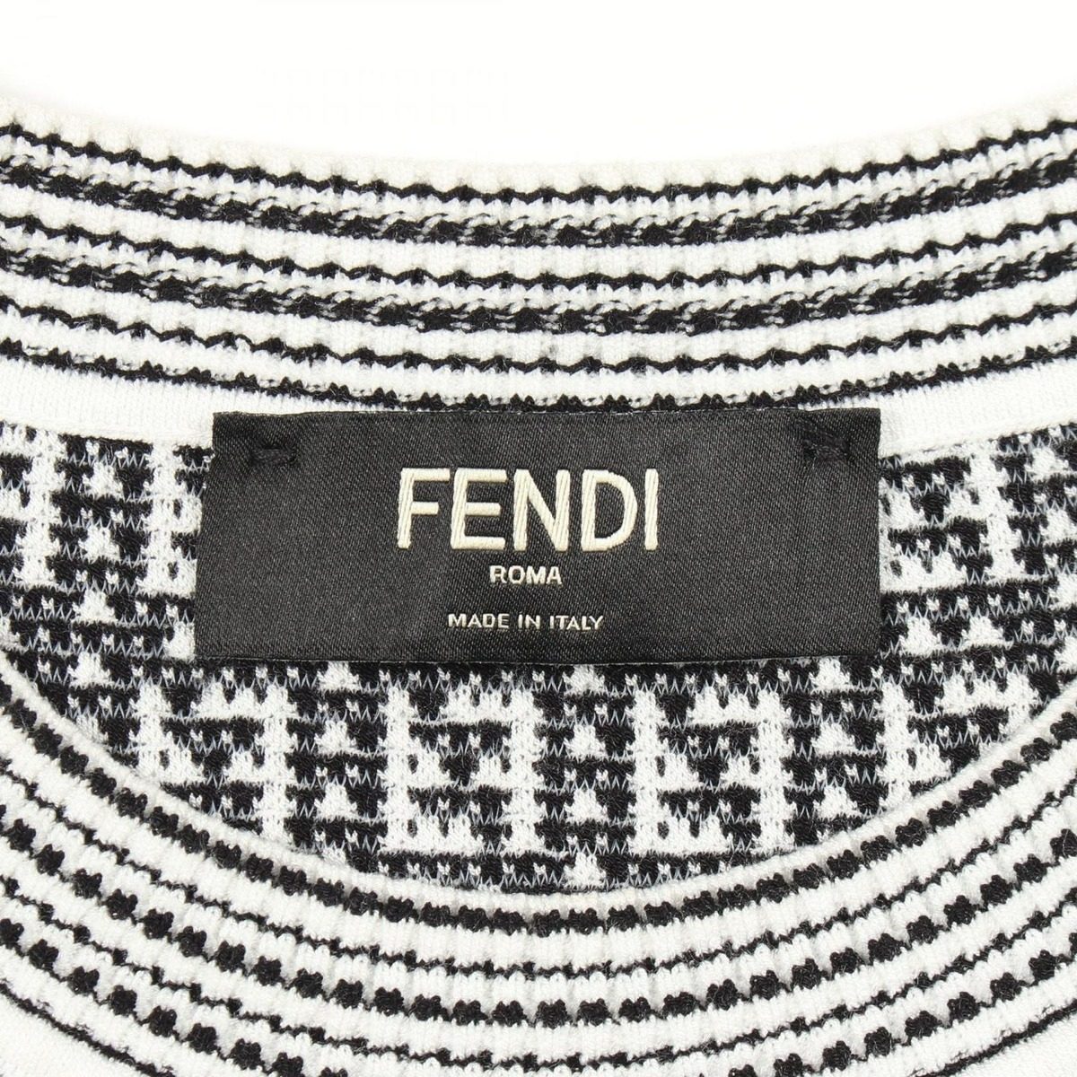 Fendi Knit FF Pattern Crew Neck Rayon Sweater — view 3