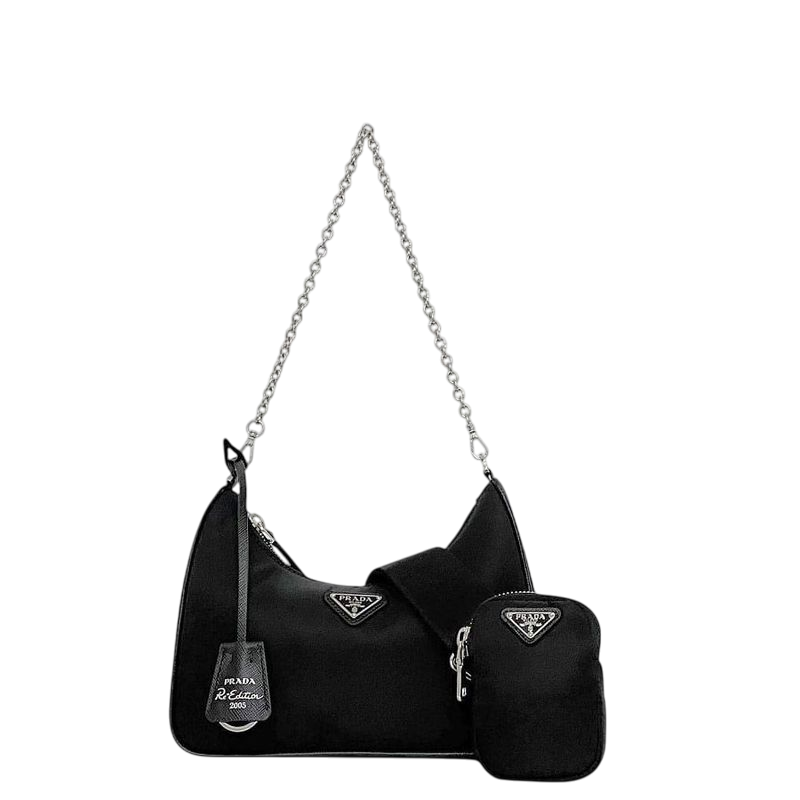 Prada 2way Bag Black NERO Reedition 2005
