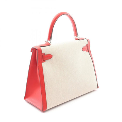 Hermes Handbag Kelly 28 Ecru le Juc Canvas Leather — view 2