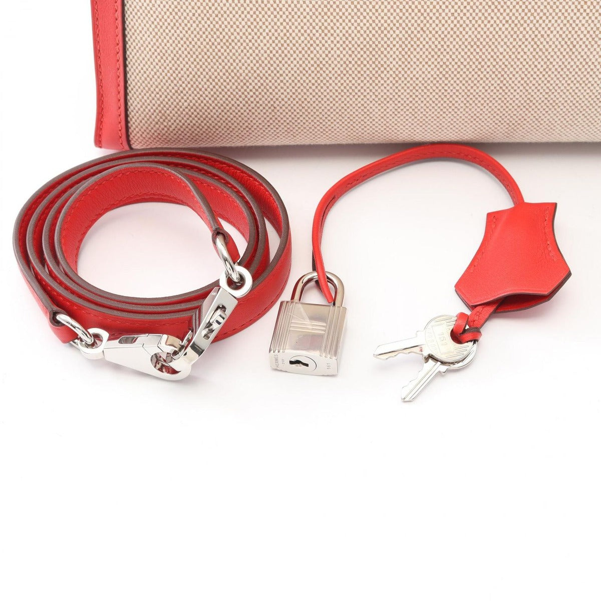Hermes Handbag Kelly 28 Ecru le Juc Canvas Leather — view 6