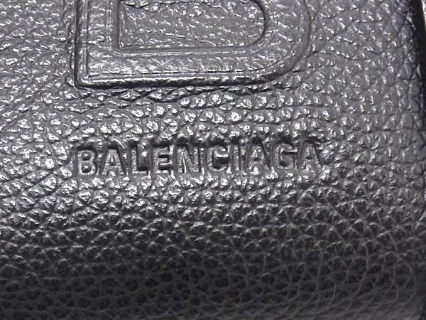 Balenciaga 644722 Hourglass Leather Crossbody Shoulder Bag Black Bp4488