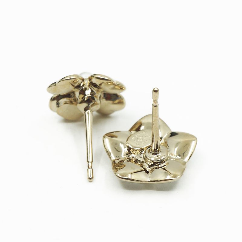 Chanel Abg272 Coco Mark Flower Earrings Star Pair I25B Earrings Gold