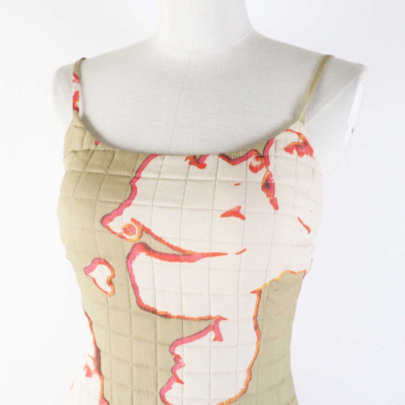 CHANEL Vintage 00S P15722 Gabrielle 100% Silk Face/face Pattern With Coco Mark