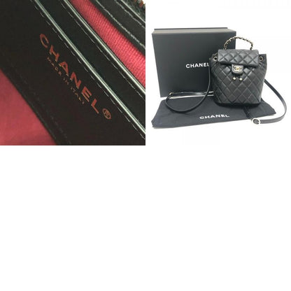 Chanel Backpack Sac Coco Mark As4058 Caviar Skin Black