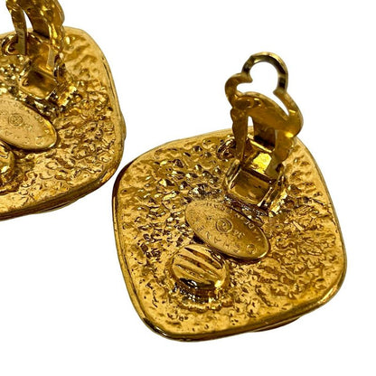 Chanel Vintage Coco Mark Motif GP Earrings Ear Cuff Accessory Gold 94P