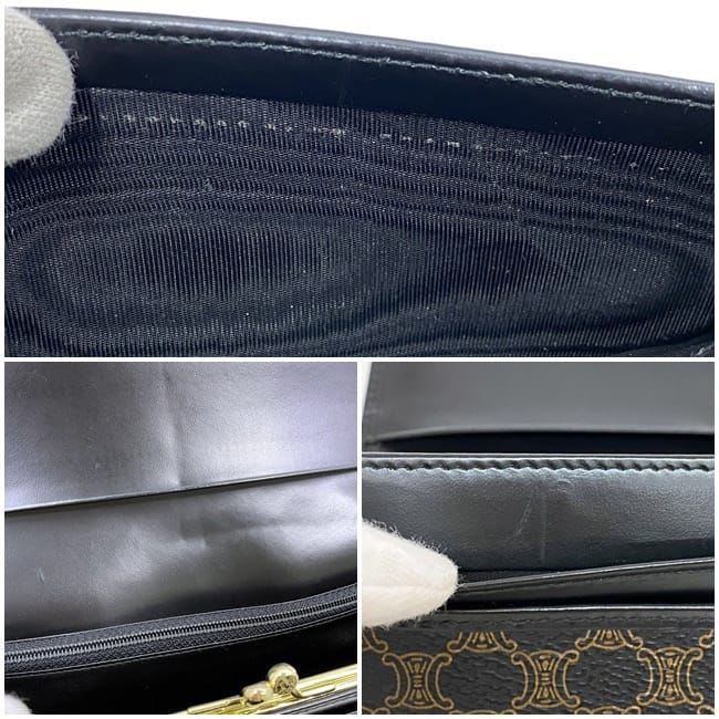 Celine Bifold Long Wallet Black Brown Macadam