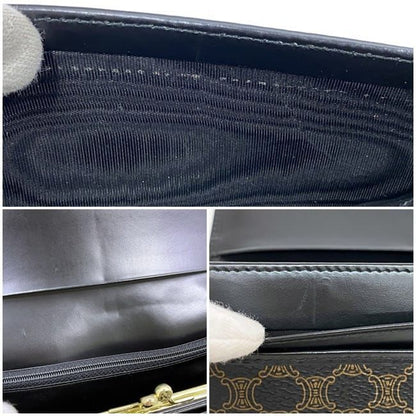 Celine Bifold Long Wallet Black Brown Macadam