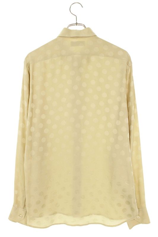 Saint Laurent Paris 646850 Y1i44 Dotted Silk Long Sleeve Shirt Men's 38