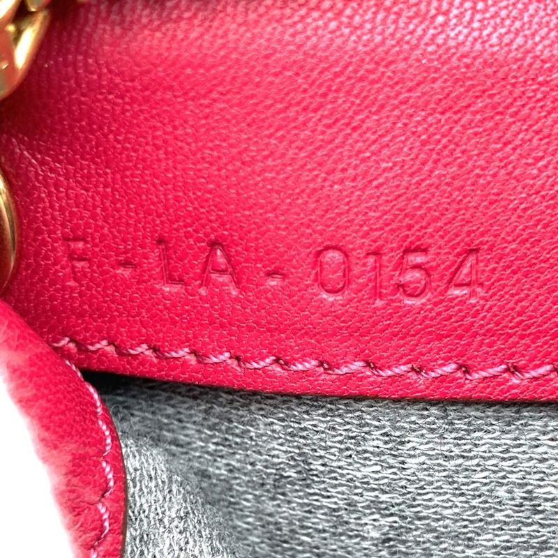 Celine Trio Shoulder Bag 0154 Crossbody Shoulder Dark Pink Red Leather Women's