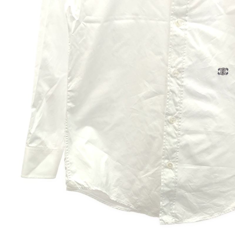 Celine - Triomphe Embroidered Cotton Shirt - 38 - White - Mens