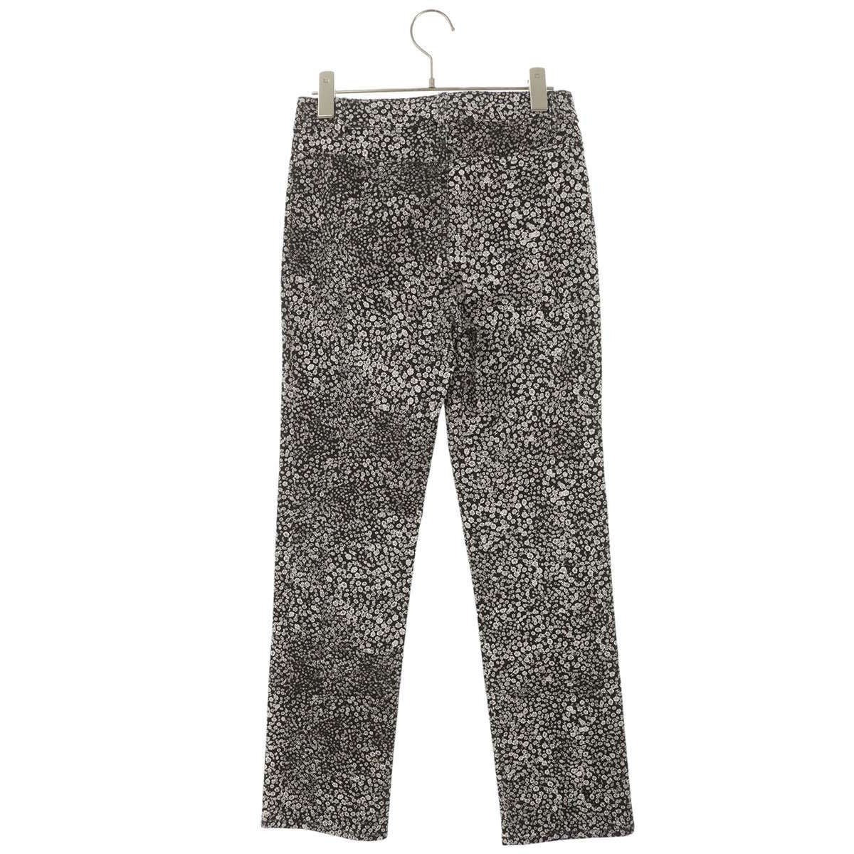 Chanel Camellia Allover Pattern Skinny Long Pants 34 Black Tone — view 2