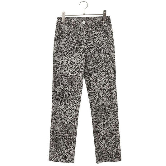 Chanel Camellia Allover Pattern Skinny Long Pants 34 Black Tone