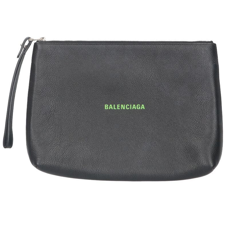 Balenciaga 618362 Logo Print Leather Clutch Bag Men's