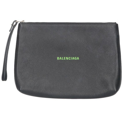 Balenciaga 618362 Logo Print Leather Clutch Bag Men's
