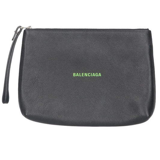 Balenciaga 618362 Logo Print Leather Clutch Bag Men's