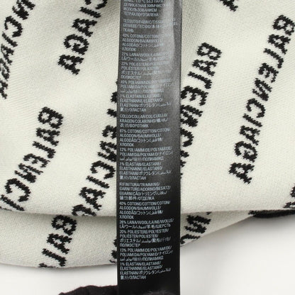 Balenciaga Knit Logo All Over Pattern Crew Neck Cotton Sweater — view 4