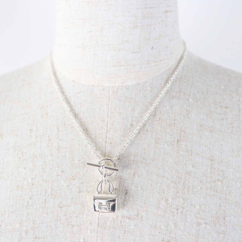 Hermes Constance Amulet Necklace Pendant Ag925 Silver With Box And Storage Bag