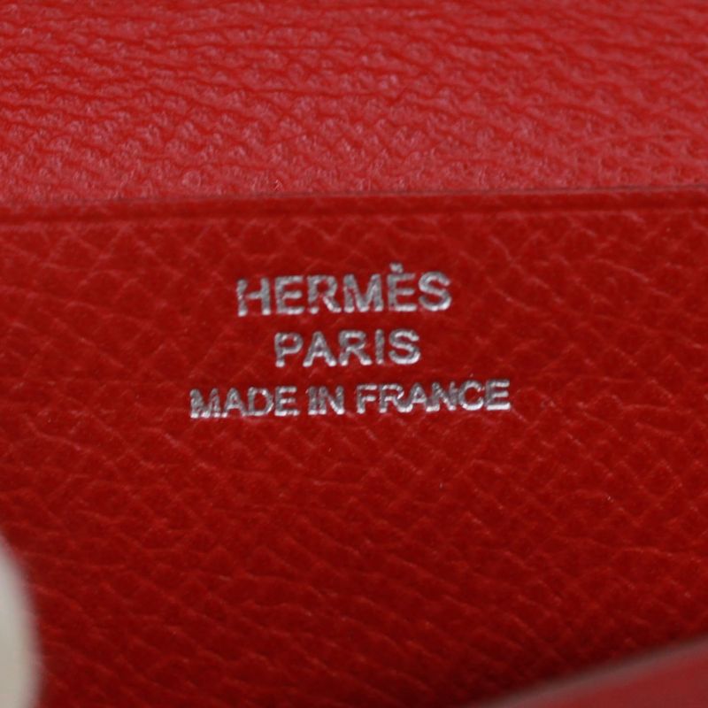 Hermes Courchevel Leather Red Long Wallet