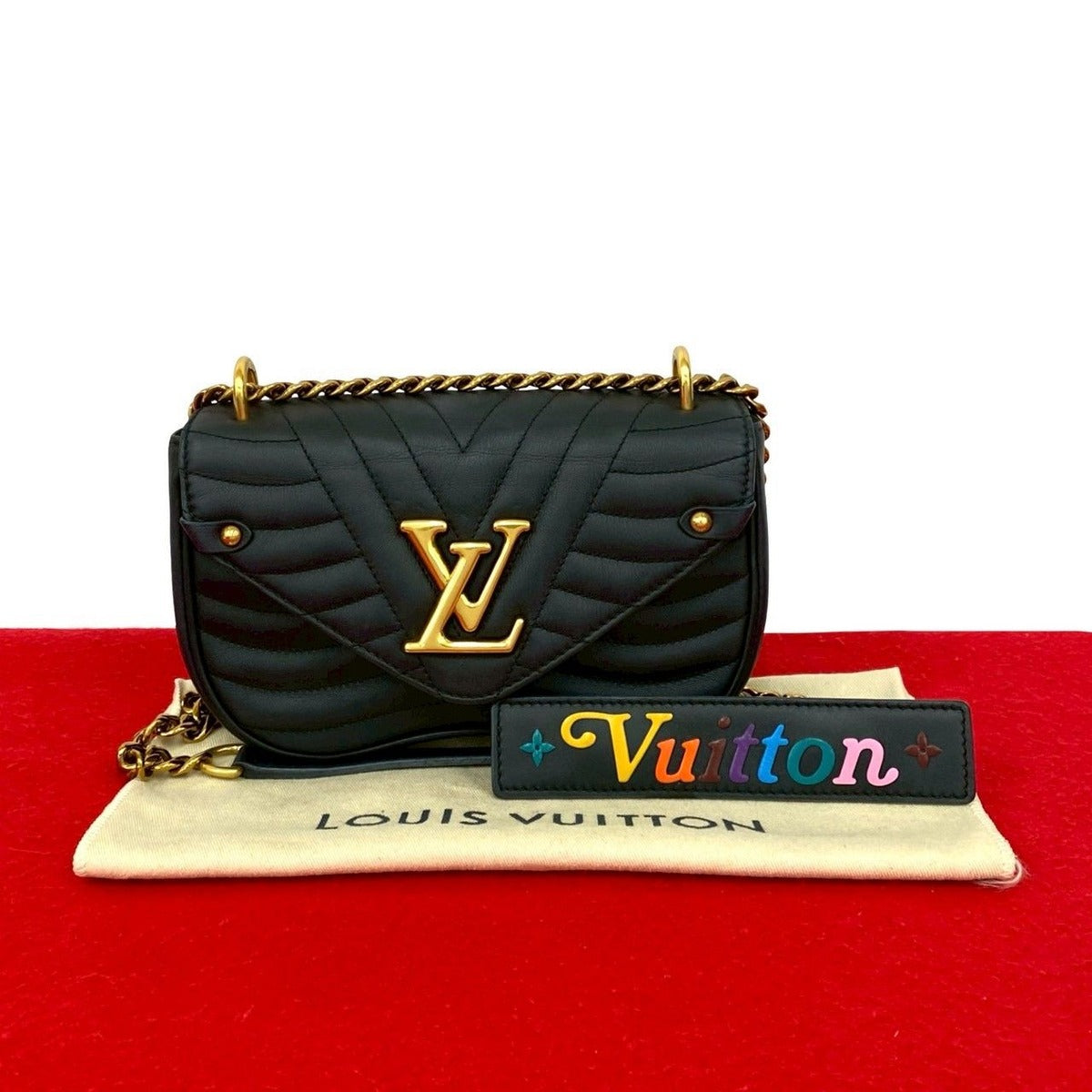 Louis Vuitton New Wave PM Leather 2-Way Handbag Chain