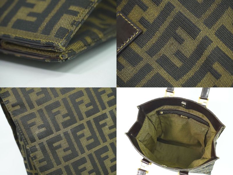 Authentic Fendi Zucca Tote Handbag Canvas Brown Zucca Bag Pre-owned [follow-up