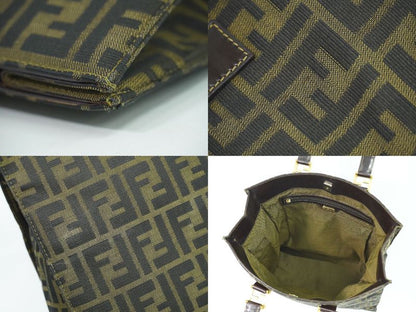 Authentic Fendi Zucca Tote Handbag Canvas Brown Zucca Bag Pre-owned [follow-up