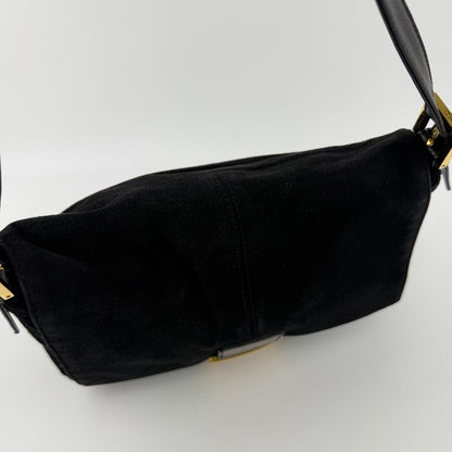 Fendi Mamma Bucket Shoulder Bag Black Suede Vintage — view 11