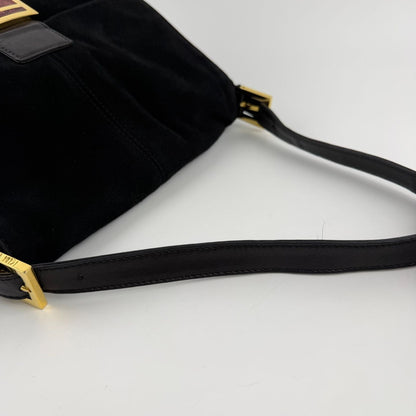 Fendi Mamma Bucket Shoulder Bag Black Suede Vintage — view 13