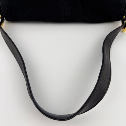 Fendi Mamma Bucket Shoulder Bag Black Suede Vintage — view 14