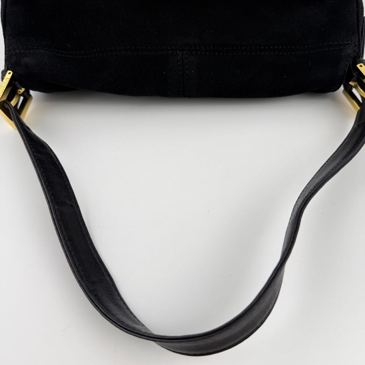 Fendi Mamma Bucket Shoulder Bag Black Suede Vintage — view 15