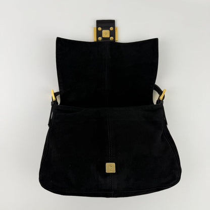 Fendi Mamma Bucket Shoulder Bag Black Suede Vintage — view 16
