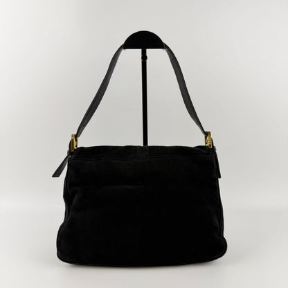 Fendi Mamma Bucket Shoulder Bag Black Suede Vintage — view 3