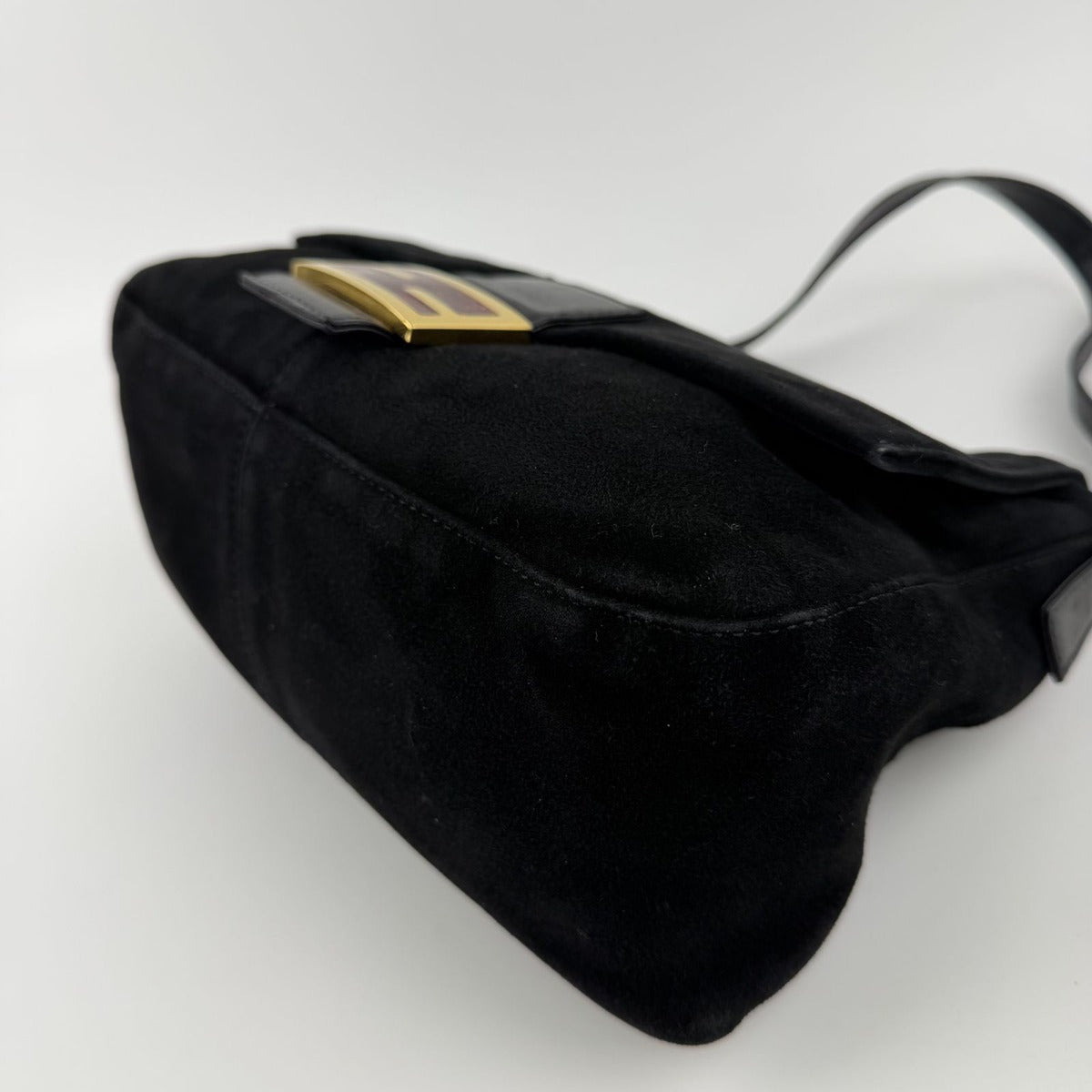Fendi Mamma Bucket Shoulder Bag Black Suede Vintage — view 8