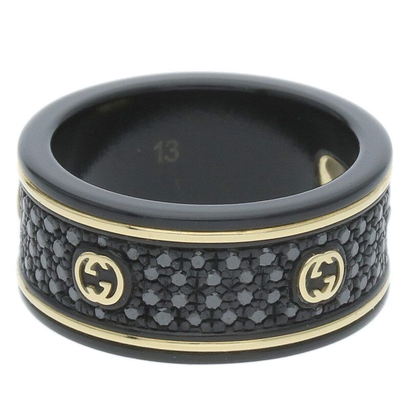 Gucci Interlocking G Diamond Ring Men's Size 12