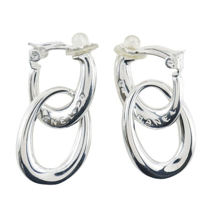 Chanel Double Hoop Silver 925 27.2 g Earrings