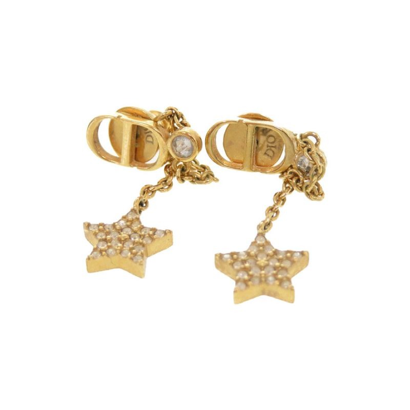 Dior CD Star Stone Gold Earrings Accessories 0225