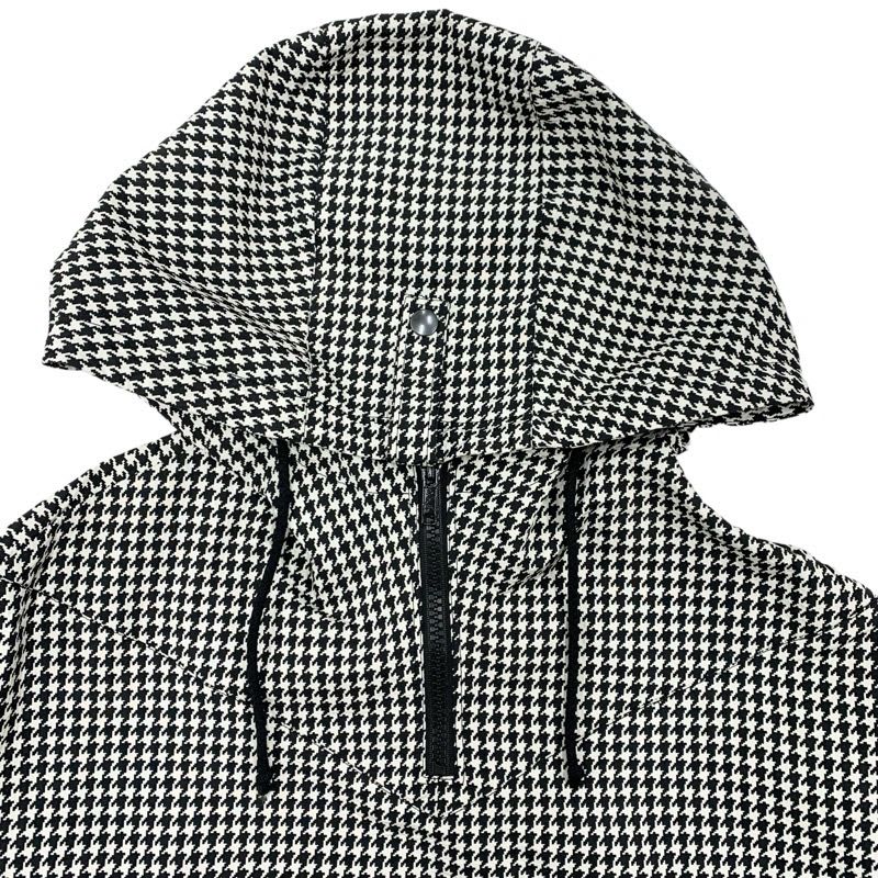 Christian Dior Anorak Top Hoodie Logo Half Zip Houndstooth Long Sleeve