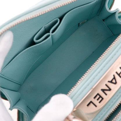 Chanel Trendy Coco Mark Matelasse 2WAY Shoulder Calf Light Blue Women's Handbag