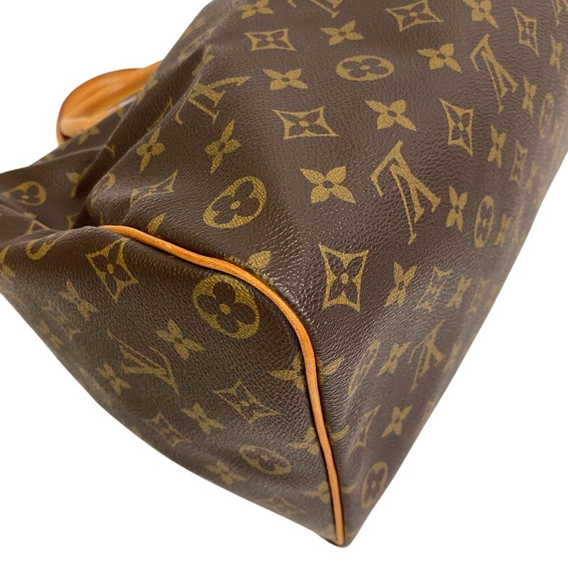 Louis Vuitton Bitton M41524 Speedy 35 Monogram Leather Boston Bag Brown Unisex