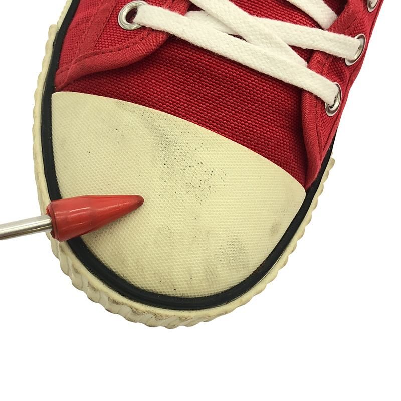 Celine - Blank Lace-up Canvas Sneakers - 37 - Red White - Women's