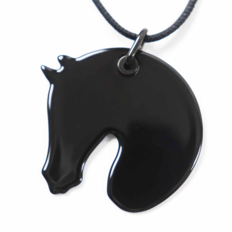 Hermes Tattersall PM Buckle Workshop Necklace Pendant GP Enamel Blue Beige