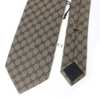 Gucci 221582 100% Silk GG Logo All-over Webline Tie Regular Tie Beige Made In