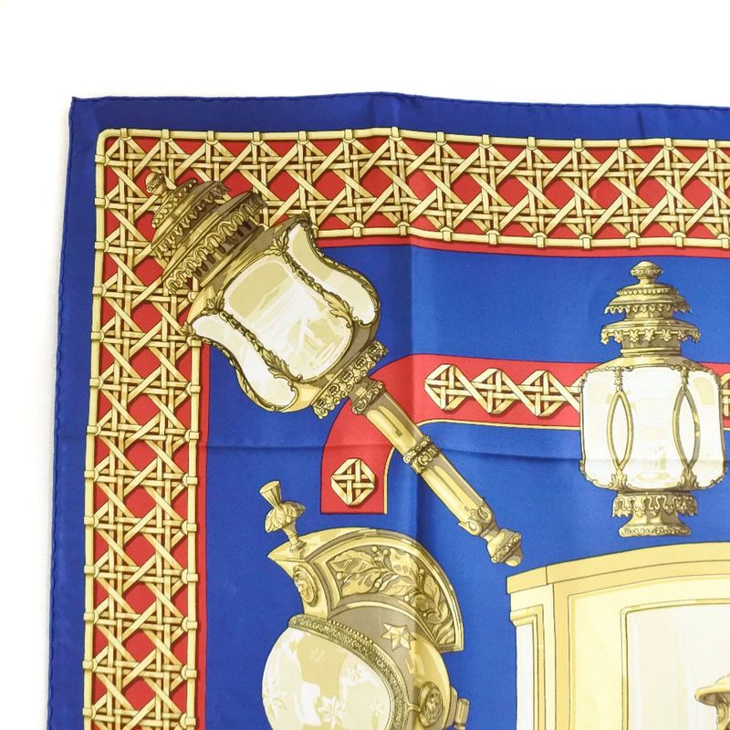 Hermes Carré 90 FEUX DE Route Silk Red/yellow/blue Women's Scarf